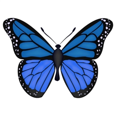 Butterfly Theme Blue And Black Butterfly Transparent Sticker